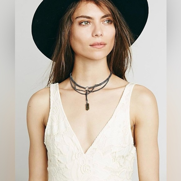 Free People Take the Town Lace Mini Dress Sz. 2 in Ivory - Picture 3 of 12